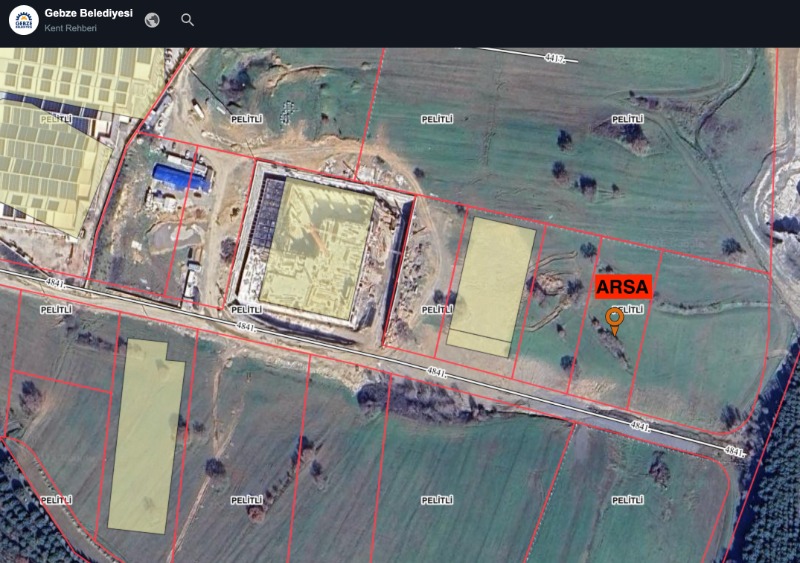 GEBZE PELİTLİ 'DE 0,80 EMSALLİ SATILIK DEPOLAMA ARSASI