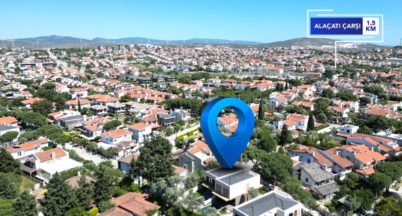 ALAÇATI ÇAMLIKYOL MEVKİ MÜSTAKİL HAVUZLU 4+1 SATILIK VİLLA.