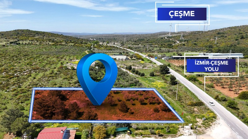 ÇEŞME GERMİYAN'DA YOL CEPHELİ SATILIK 1.990 M² TARLA.
