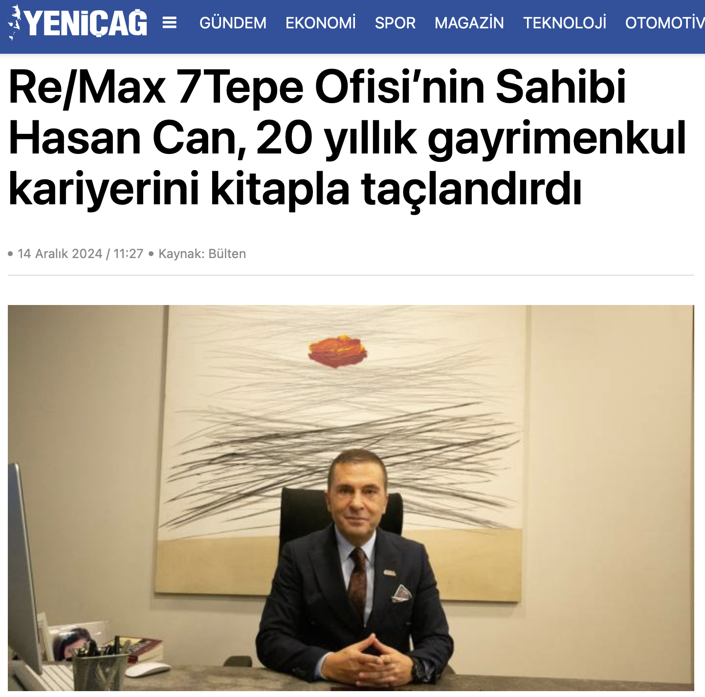 YENİÇAĞ; HASAN CAN 20 YILLIK BAŞARILARLA DOLU KARİYERİNİ, KİTABIYLA TAÇLANDIRDI.