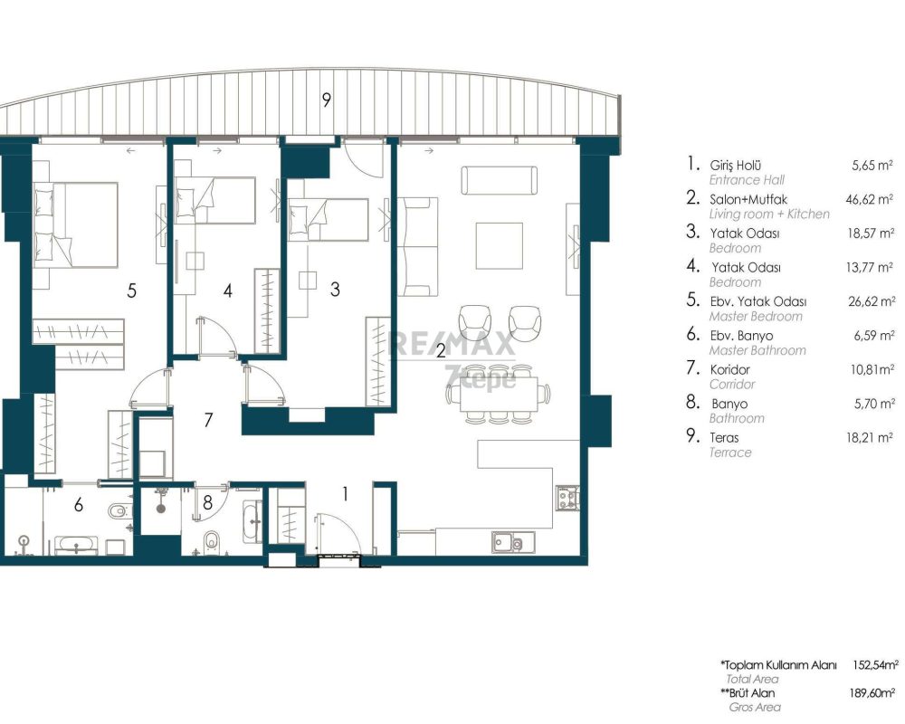 ACARVERDE RESIDENCE'DE ORMAN MANZARALI SATILIK 3+1 DAİRE