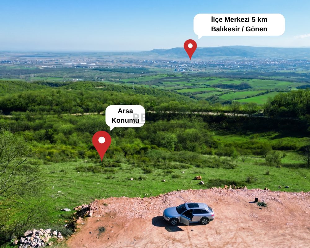 BALIKESİR GÖNEN’DE MERKEZE 5 KM, YÜKSEK KONUMLU, 30.726 m² YATIRIMLIK ARAZİ