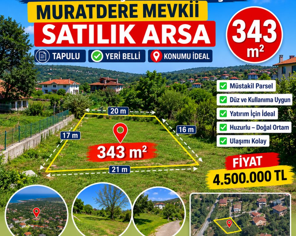Remax7tepe den satılık 343 m2 arsa