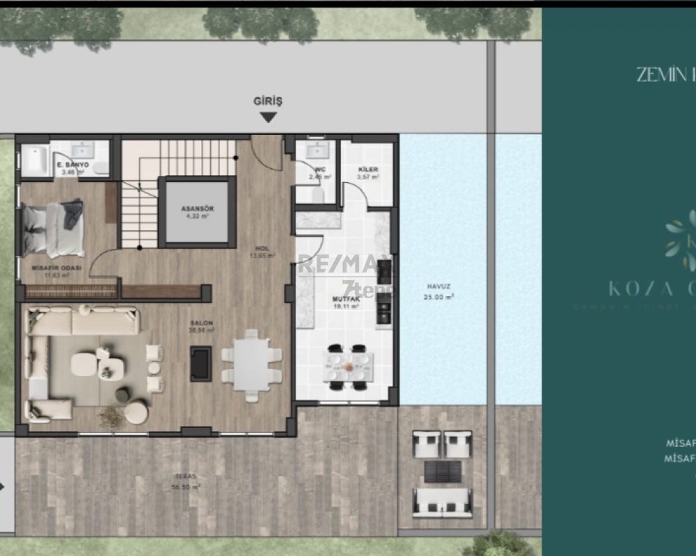REMAX 7TEPE'DEN OTURUMA HAZIR  SİTE İÇİ LÜX VİLLA