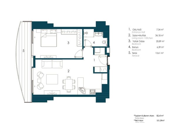 ACARVERDE RESIDENCE’DA KİRALIK 1+1 DAİRE küçük görsel