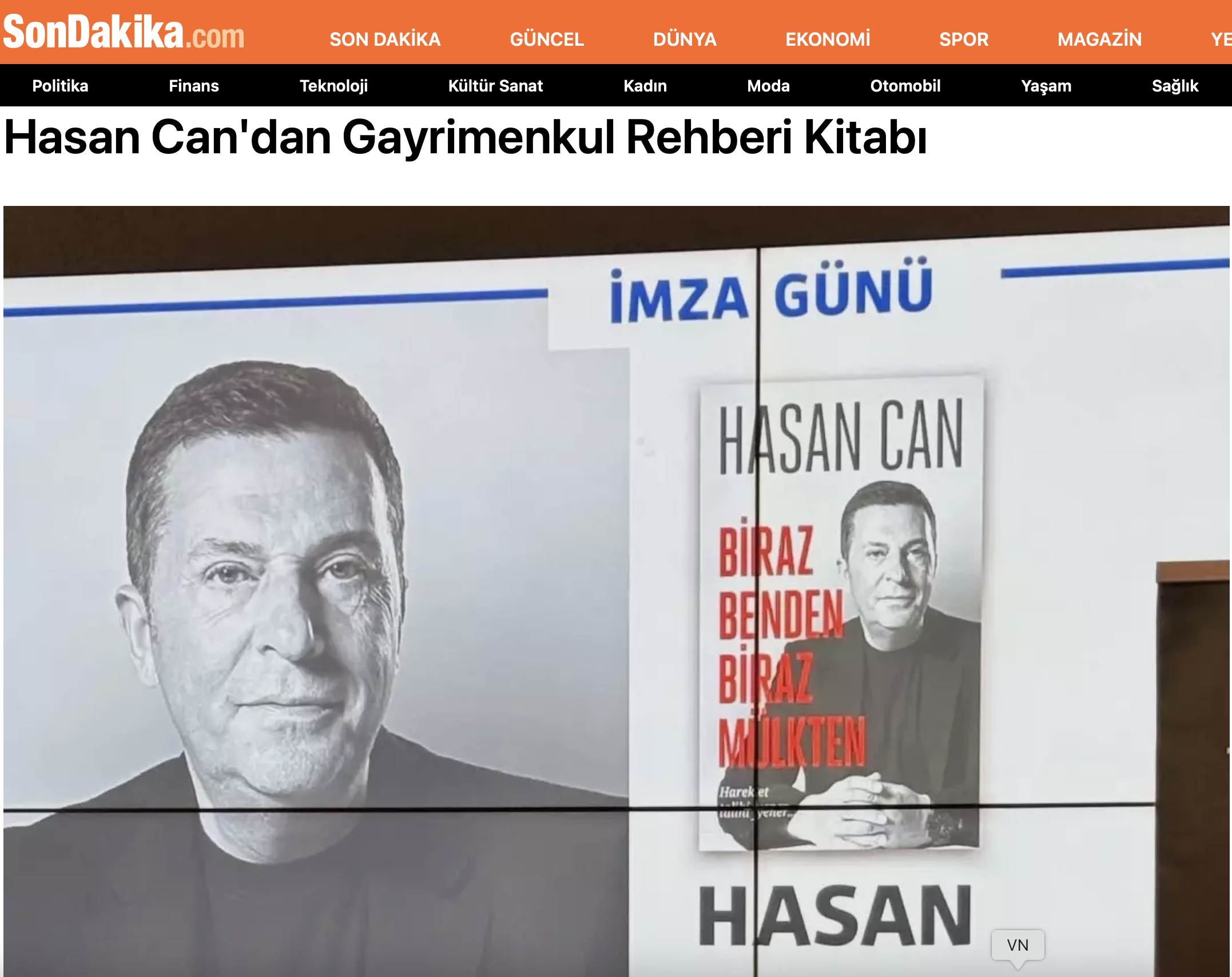 DÜNYANIN EN İYİ EMLAKÇISI HASAN CAN'IN KİTABI ''BİRAZ BENDEN BİRAZ MÜLKTEN''