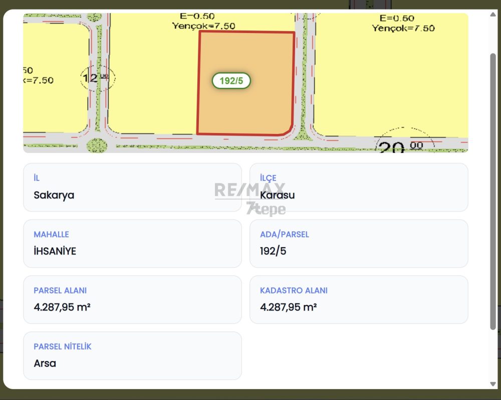 KARASU'DA DENİZE YAKIN 4.288 M² İMARLI ARSA