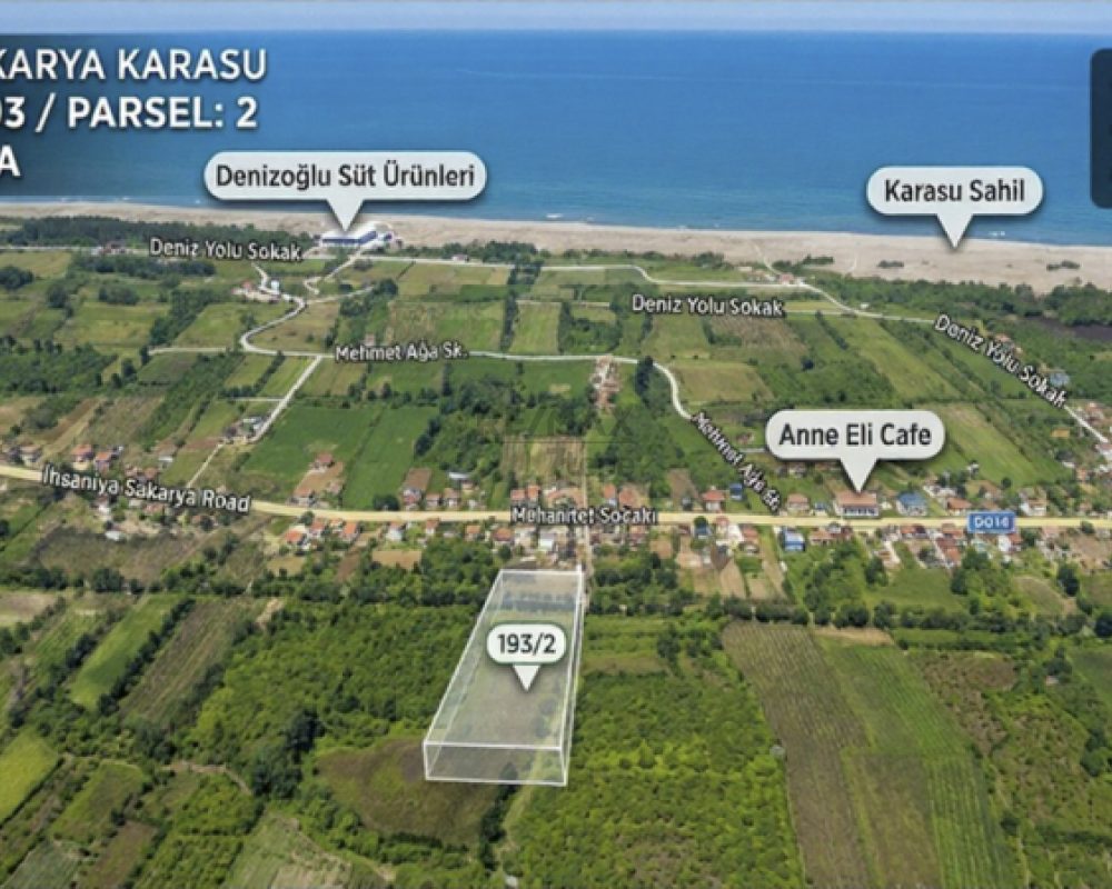 KARASU'DA DENİZE YAKIN 7.361 M² İMARLI ARSA