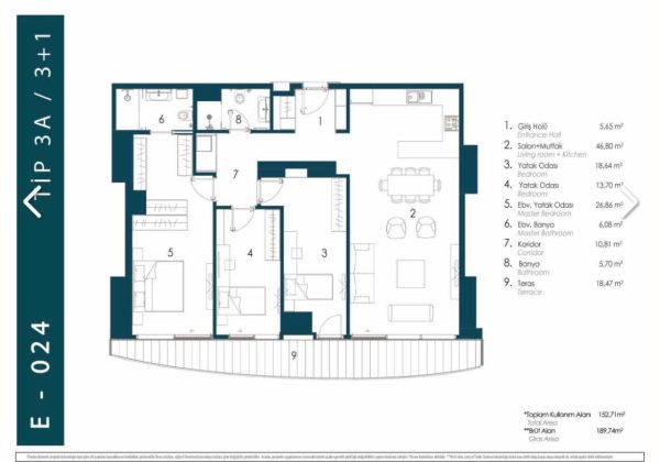 REMAX7TEPE'DEN ACARVERDE RESİDENCE'DEORMAN MANZARALI 3+1 KİRALIK DAİRE küçük görsel
