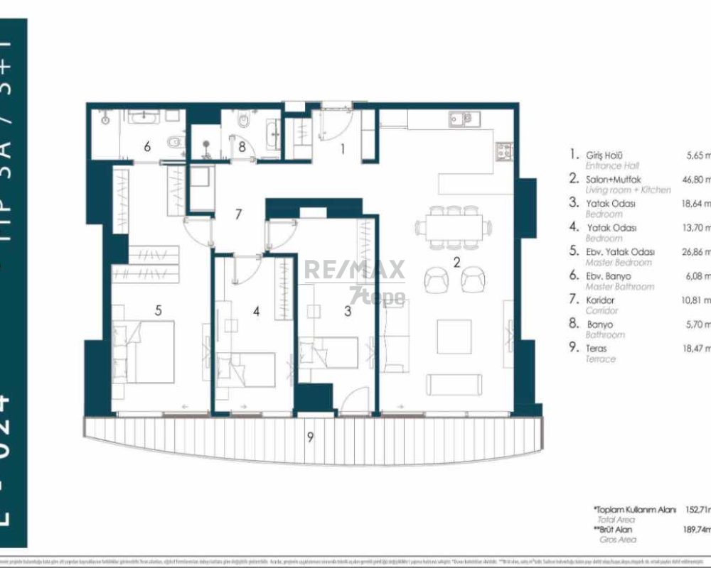 REMAX7TEPE'DEN ACARVERDE RESİDENCE'DEORMAN MANZARALI 3+1 KİRALIK DAİRE