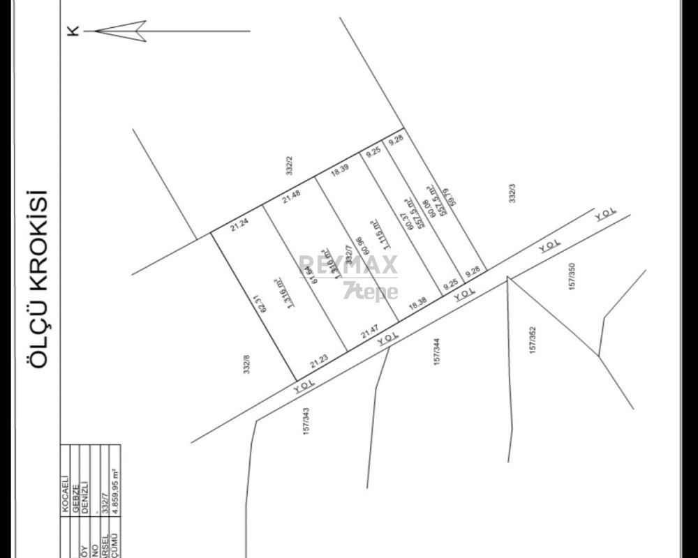 GEBZE DENİZLİ KÖYÜNDE YOLA CEPHELİ İMARLI 1316 M2 ARSA